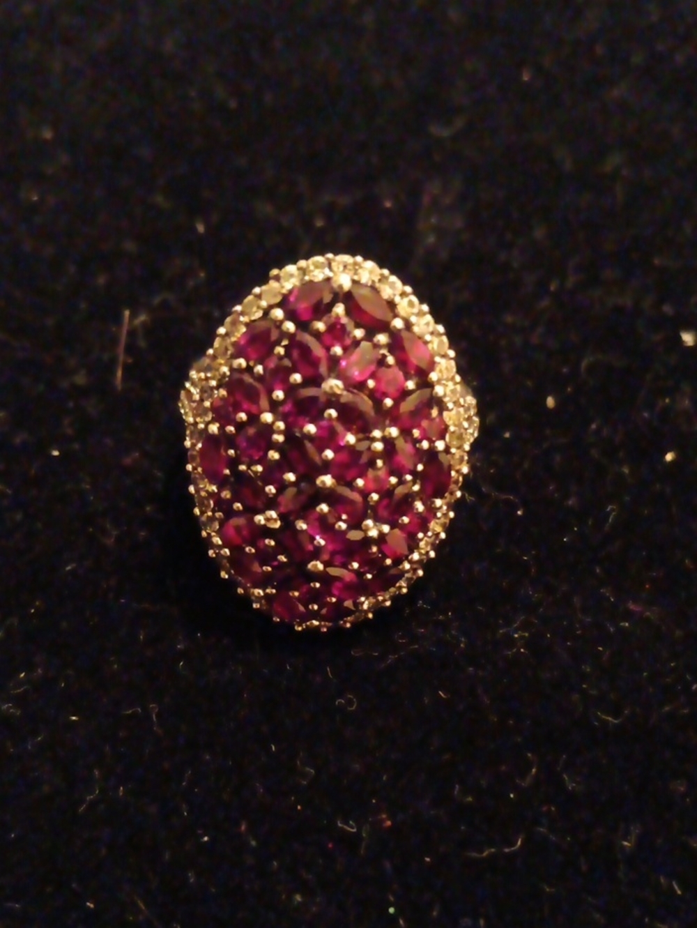 Sterling Anthill Garnet Ring